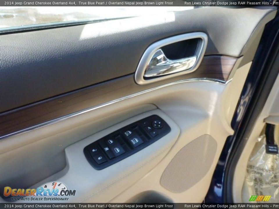 2014 Jeep Grand Cherokee Overland 4x4 True Blue Pearl / Overland Nepal Jeep Brown Light Frost Photo #14