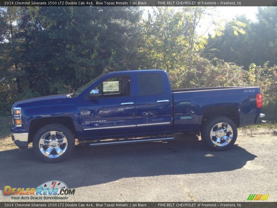 2014 Chevrolet Silverado 1500 LTZ Double Cab 4x4 Blue Topaz Metallic / Jet Black Photo #3