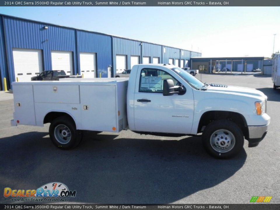 2014 GMC Sierra 3500HD Regular Cab Utility Truck Summit White / Dark Titanium Photo #1