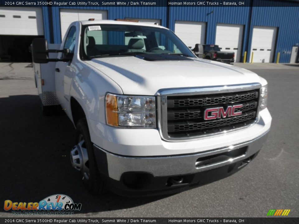 2014 GMC Sierra 3500HD Regular Cab Utility Truck Summit White / Dark Titanium Photo #2