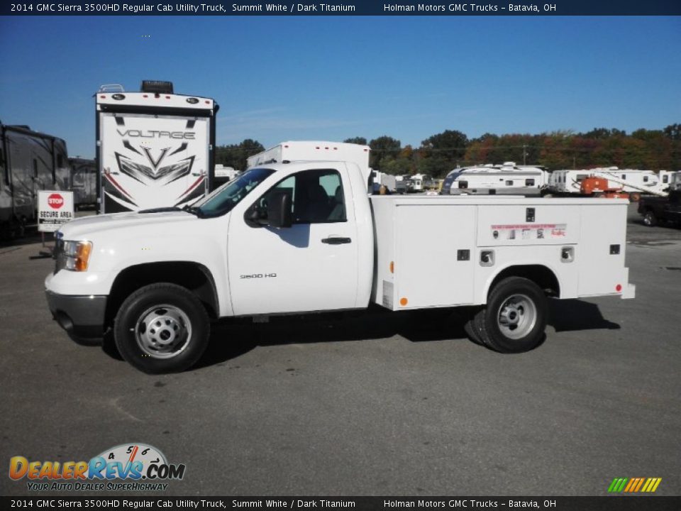 2014 GMC Sierra 3500HD Regular Cab Utility Truck Summit White / Dark Titanium Photo #4
