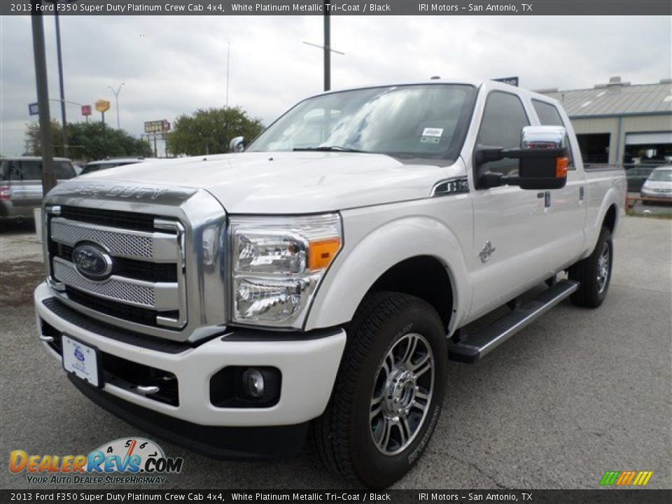 2013 Ford F350 Super Duty Platinum Crew Cab 4x4 White Platinum Metallic Tri-Coat / Black Photo #1