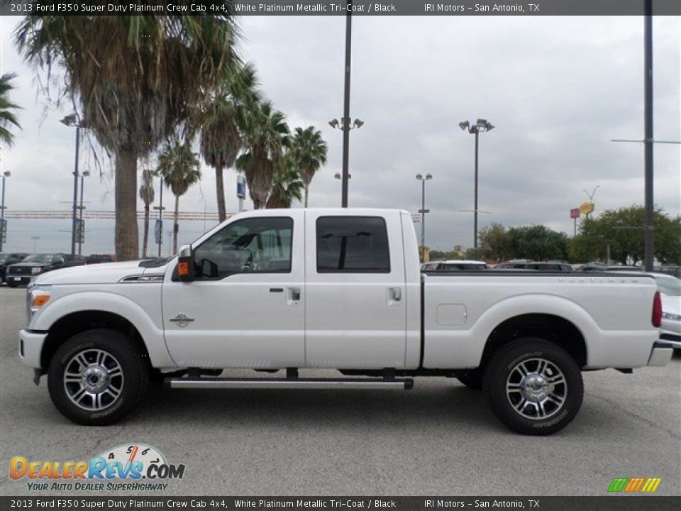 2013 Ford F350 Super Duty Platinum Crew Cab 4x4 White Platinum Metallic Tri-Coat / Black Photo #2