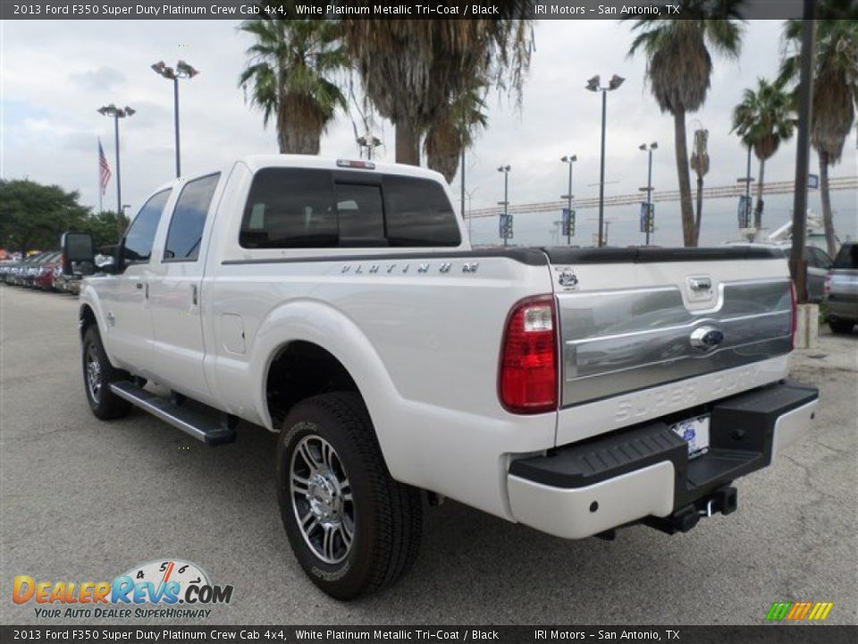 2013 Ford F350 Super Duty Platinum Crew Cab 4x4 White Platinum Metallic Tri-Coat / Black Photo #3