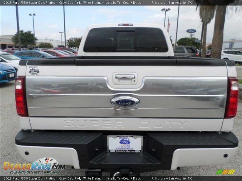 2013 Ford F350 Super Duty Platinum Crew Cab 4x4 White Platinum Metallic Tri-Coat / Black Photo #4