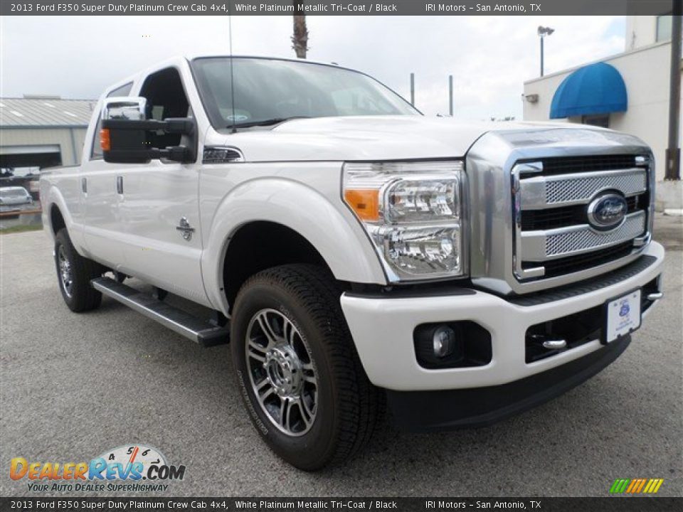 2013 Ford F350 Super Duty Platinum Crew Cab 4x4 White Platinum Metallic Tri-Coat / Black Photo #7