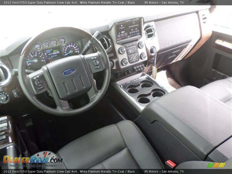 2013 Ford F350 Super Duty Platinum Crew Cab 4x4 White Platinum Metallic Tri-Coat / Black Photo #15