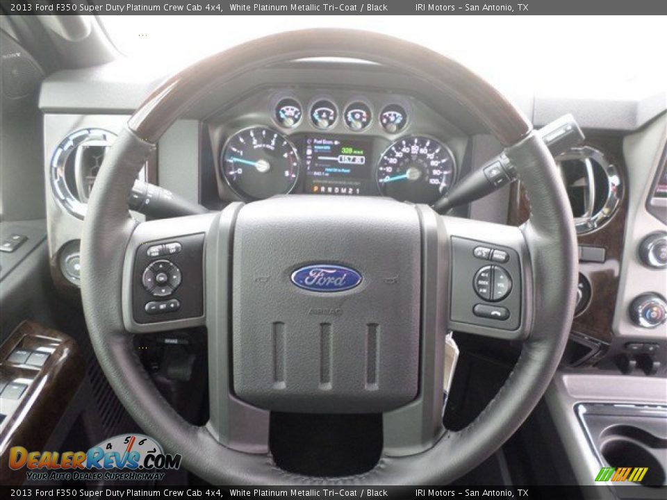 2013 Ford F350 Super Duty Platinum Crew Cab 4x4 White Platinum Metallic Tri-Coat / Black Photo #17