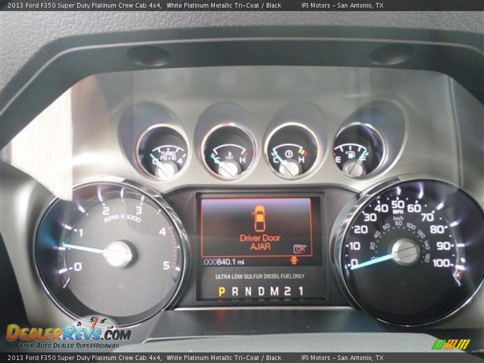 2013 Ford F350 Super Duty Platinum Crew Cab 4x4 White Platinum Metallic Tri-Coat / Black Photo #23