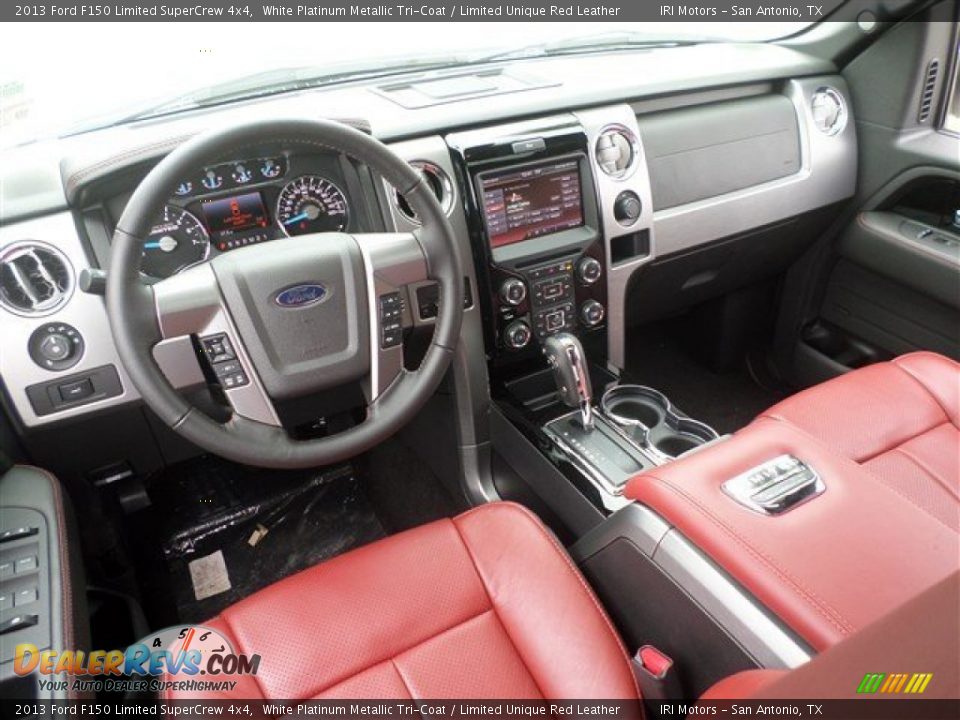 Limited Unique Red Leather Interior - 2013 Ford F150 Limited SuperCrew 4x4 Photo #15