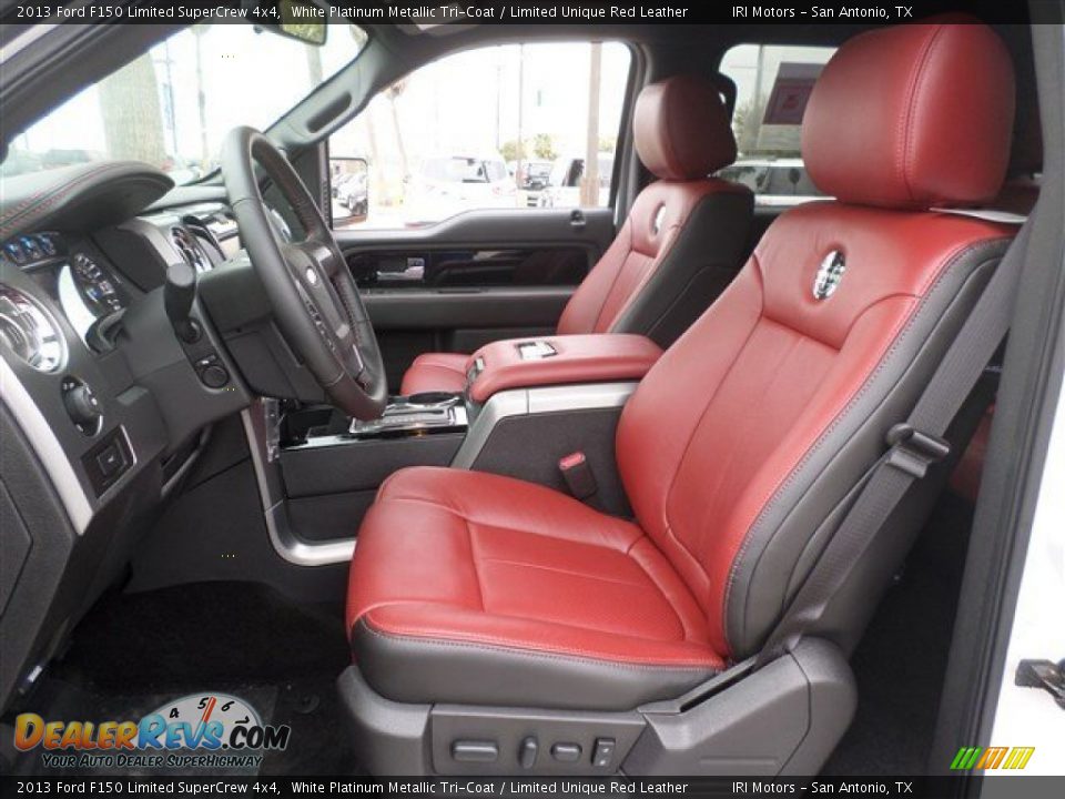 Limited Unique Red Leather Interior - 2013 Ford F150 Limited SuperCrew 4x4 Photo #23