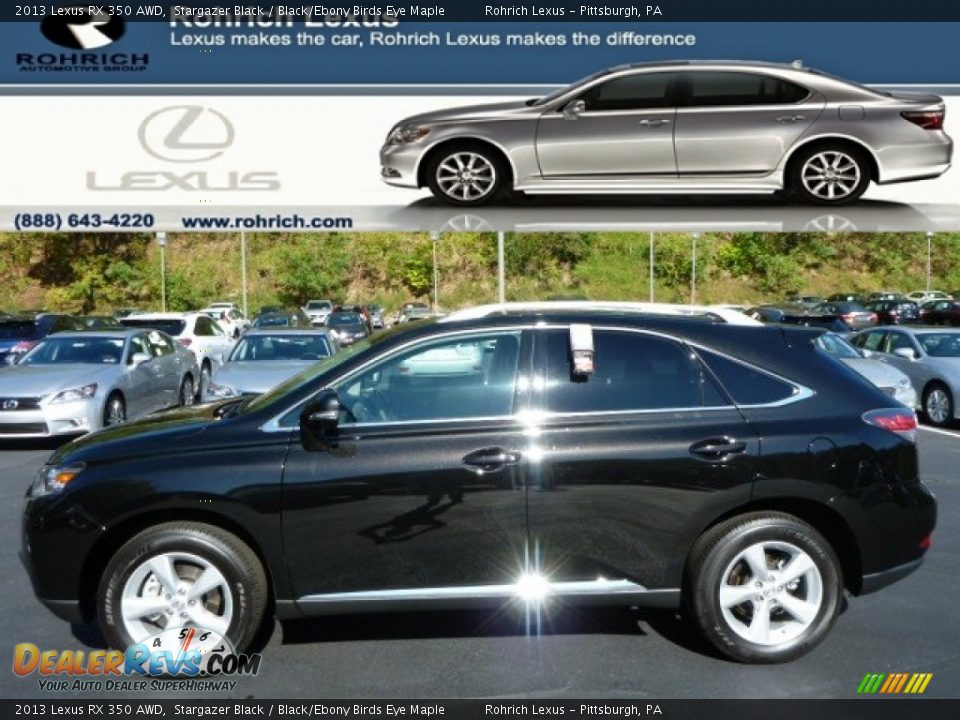 2013 Lexus RX 350 AWD Stargazer Black / Black/Ebony Birds Eye Maple Photo #1