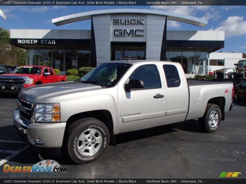 2007 Chevrolet Silverado 1500 LT Extended Cab 4x4 Silver Birch Metallic / Ebony Black Photo #1