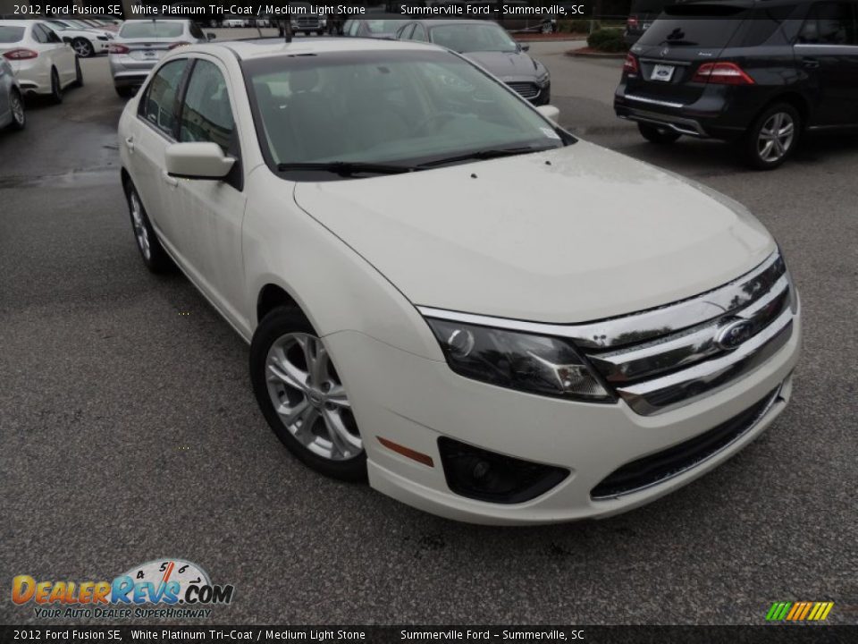 2012 Ford Fusion SE White Platinum Tri-Coat / Medium Light Stone Photo #1