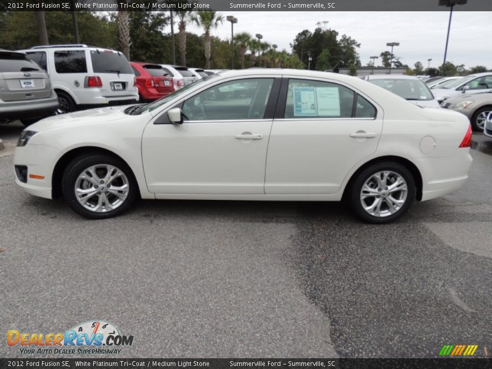2012 Ford Fusion SE White Platinum Tri-Coat / Medium Light Stone Photo #2