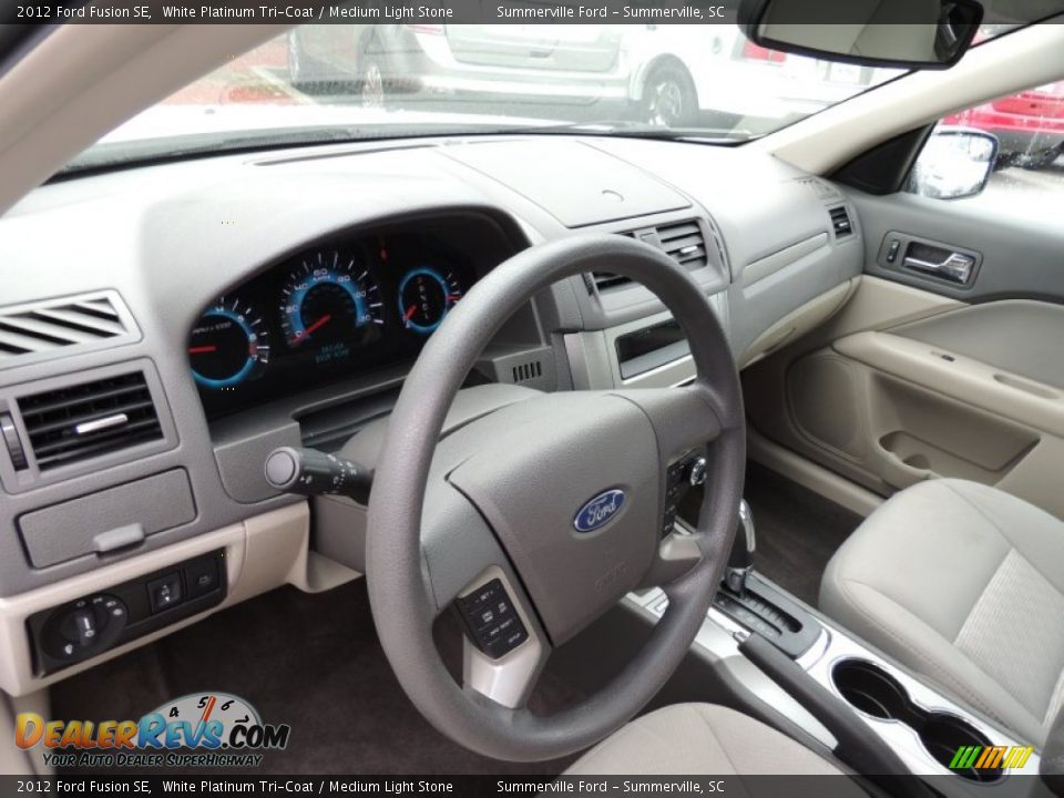 2012 Ford Fusion SE White Platinum Tri-Coat / Medium Light Stone Photo #3