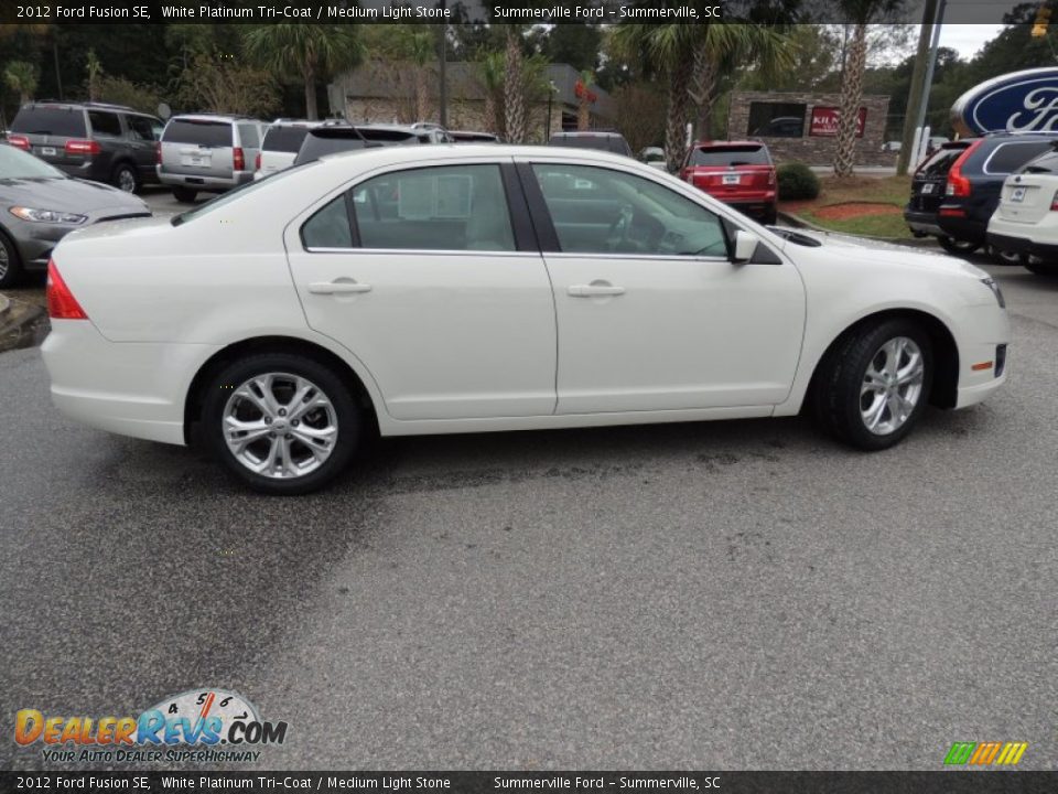 2012 Ford Fusion SE White Platinum Tri-Coat / Medium Light Stone Photo #13