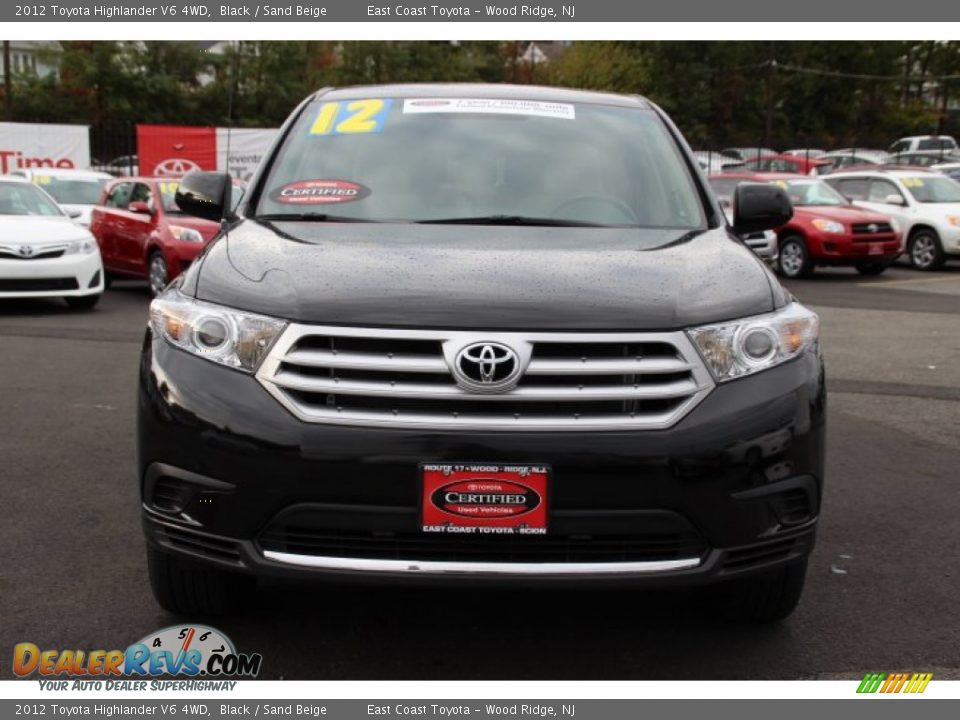 2012 Toyota Highlander V6 4WD Black / Sand Beige Photo #2