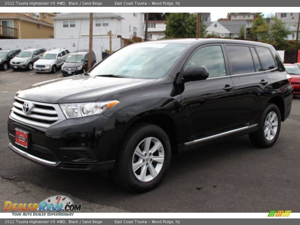 2012 Toyota Highlander V6 4WD Black / Sand Beige Photo #3