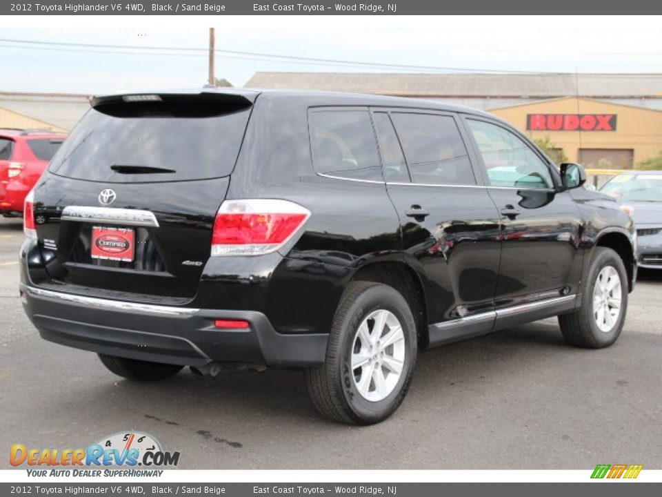 2012 Toyota Highlander V6 4WD Black / Sand Beige Photo #4