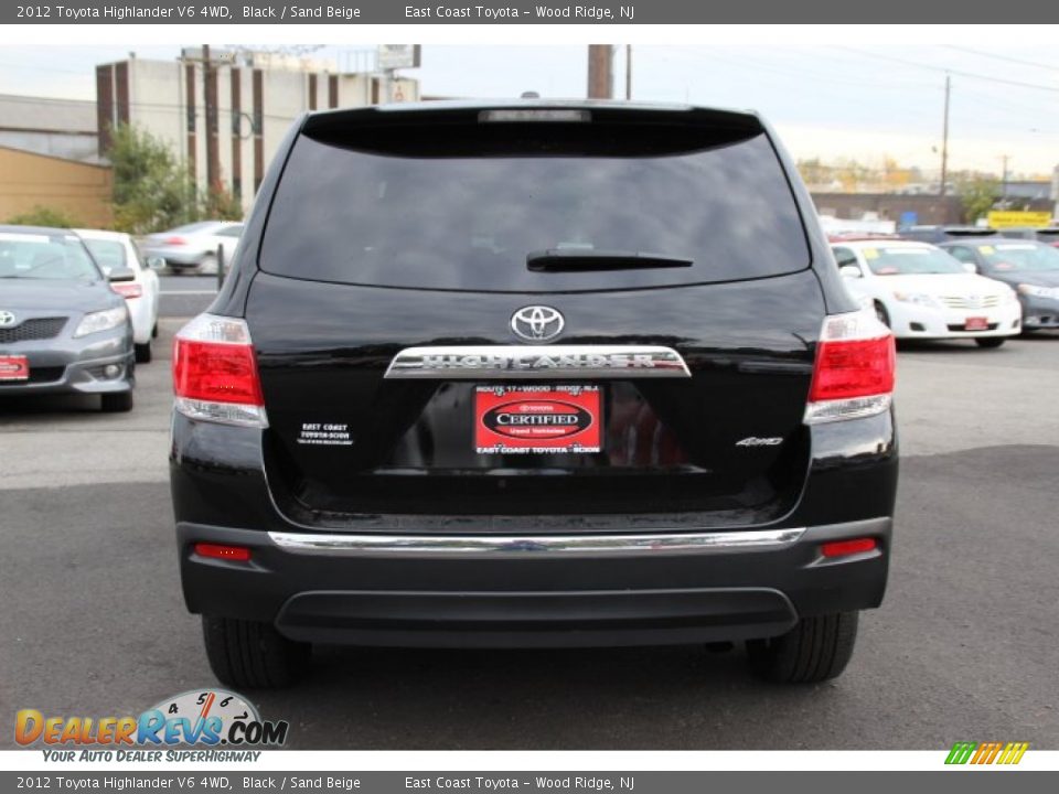 2012 Toyota Highlander V6 4WD Black / Sand Beige Photo #5