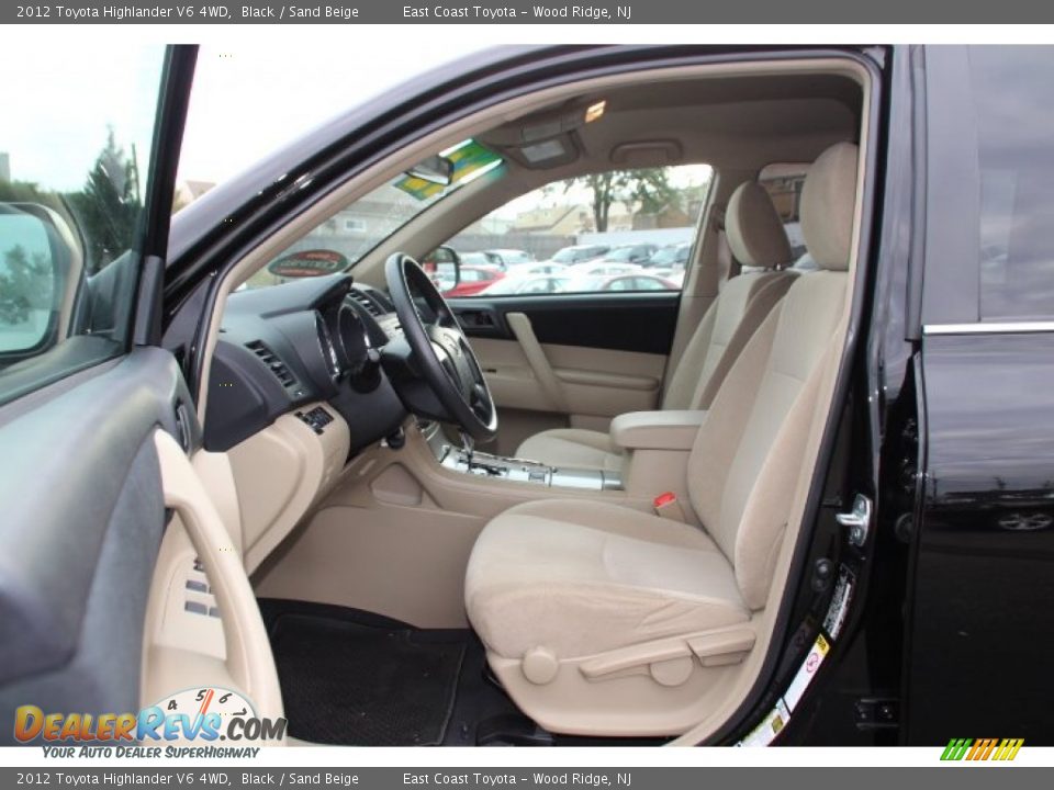 2012 Toyota Highlander V6 4WD Black / Sand Beige Photo #7