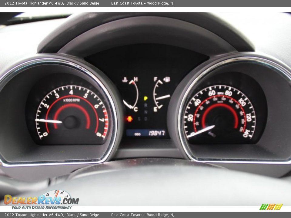 2012 Toyota Highlander V6 4WD Black / Sand Beige Photo #13