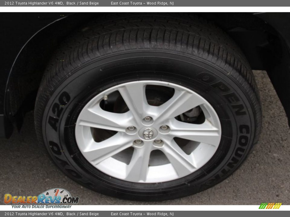 2012 Toyota Highlander V6 4WD Black / Sand Beige Photo #15