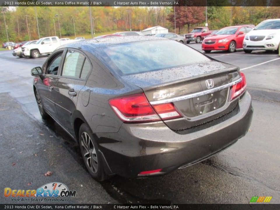 2013 Honda Civic EX Sedan Kona Coffee Metallic / Black Photo #7