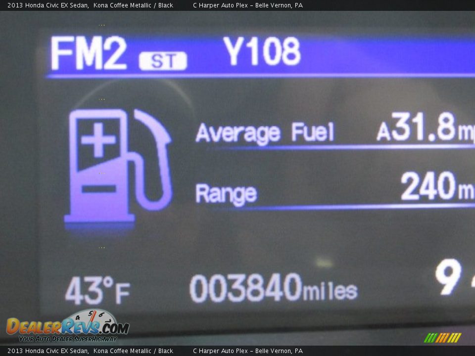 2013 Honda Civic EX Sedan Kona Coffee Metallic / Black Photo #25