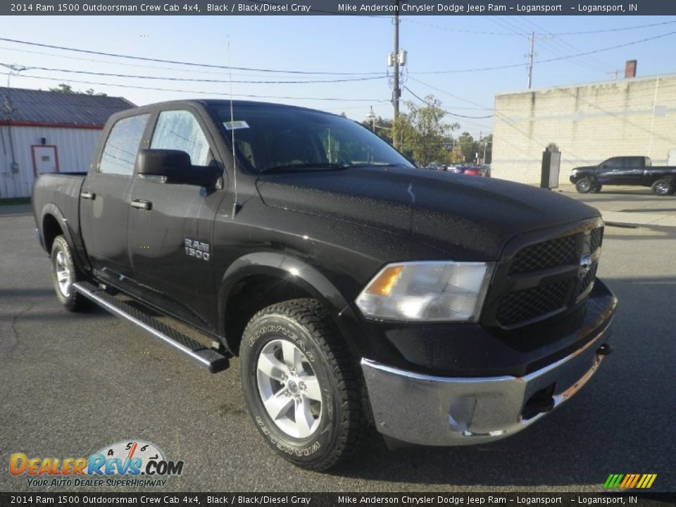 2014 Ram 1500 Outdoorsman Crew Cab 4x4 Black / Black/Diesel Gray Photo #1