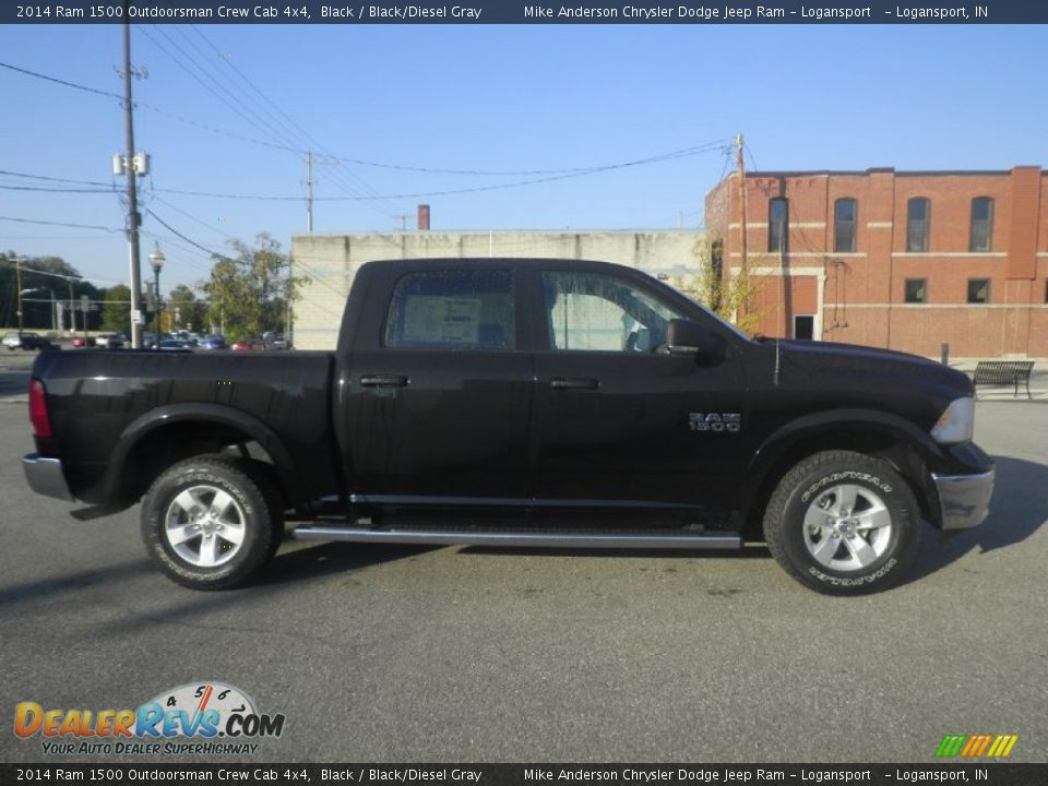 2014 Ram 1500 Outdoorsman Crew Cab 4x4 Black / Black/Diesel Gray Photo #2