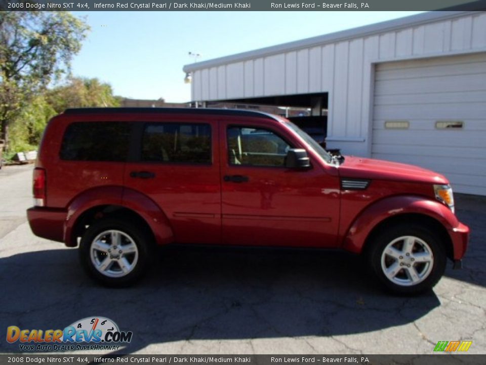 2008 Dodge Nitro SXT 4x4 Inferno Red Crystal Pearl / Dark Khaki/Medium Khaki Photo #1