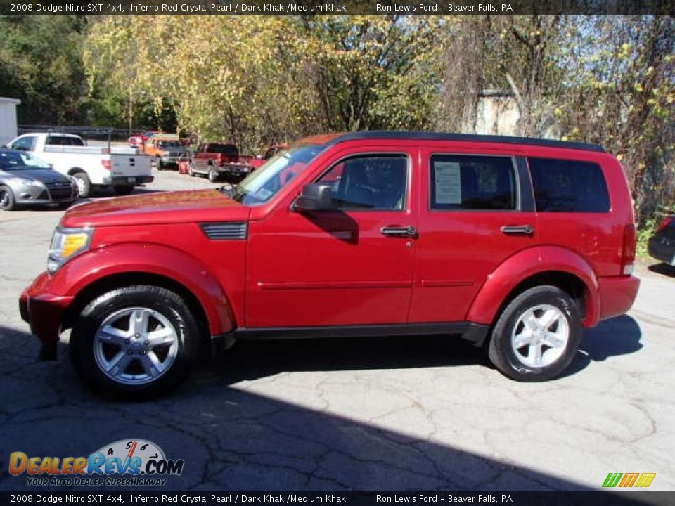 2008 Dodge Nitro SXT 4x4 Inferno Red Crystal Pearl / Dark Khaki/Medium Khaki Photo #5
