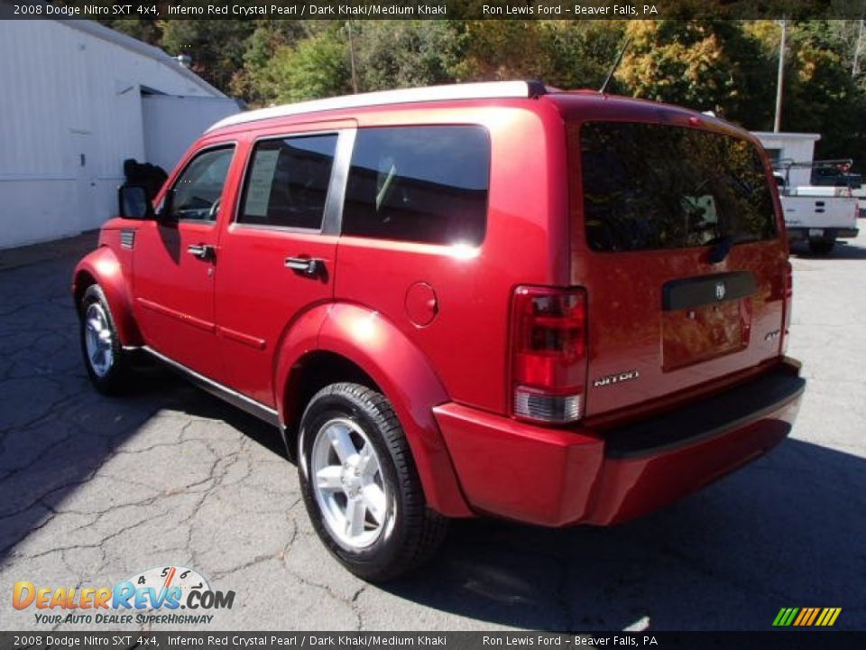 2008 Dodge Nitro SXT 4x4 Inferno Red Crystal Pearl / Dark Khaki/Medium Khaki Photo #6
