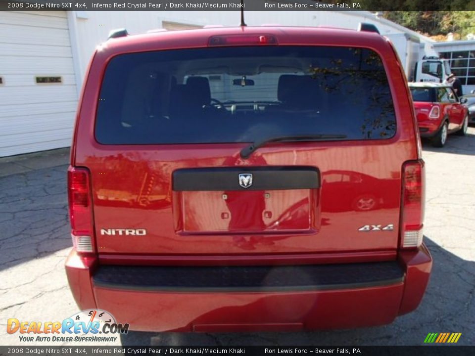 2008 Dodge Nitro SXT 4x4 Inferno Red Crystal Pearl / Dark Khaki/Medium Khaki Photo #7