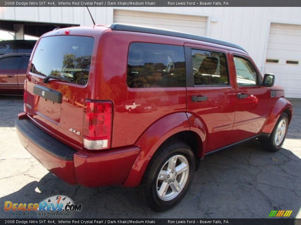 2008 Dodge Nitro SXT 4x4 Inferno Red Crystal Pearl / Dark Khaki/Medium Khaki Photo #8