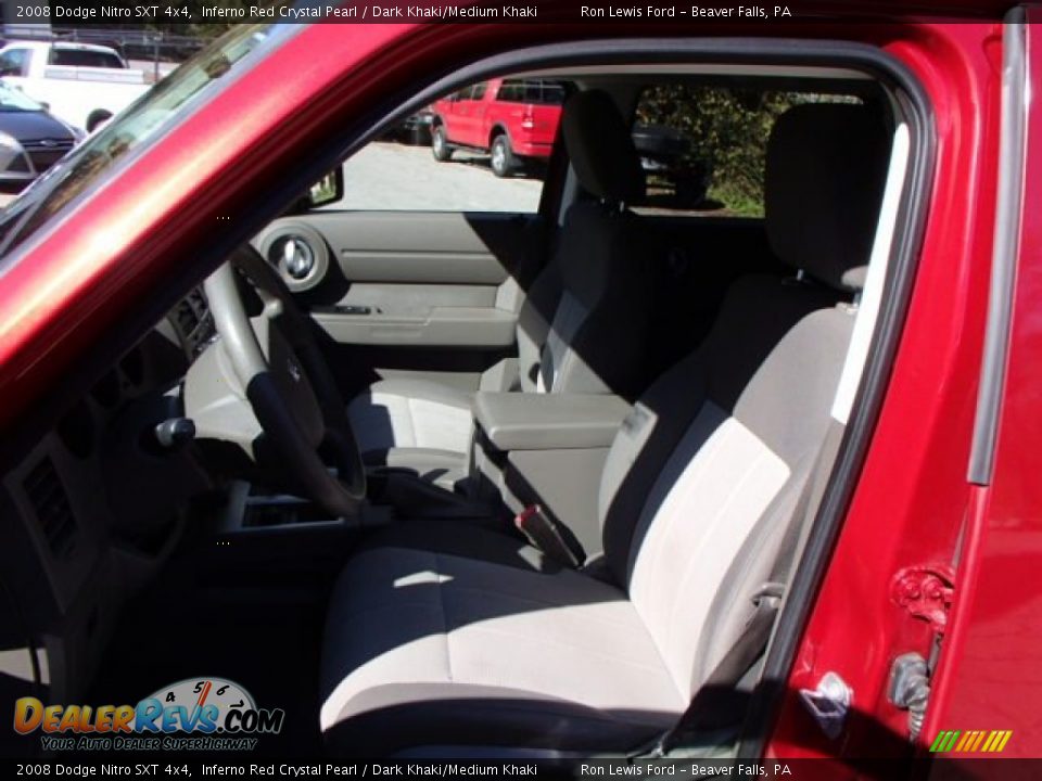 2008 Dodge Nitro SXT 4x4 Inferno Red Crystal Pearl / Dark Khaki/Medium Khaki Photo #10