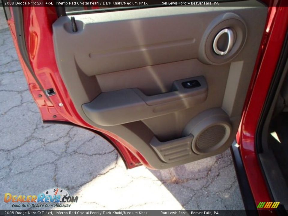 2008 Dodge Nitro SXT 4x4 Inferno Red Crystal Pearl / Dark Khaki/Medium Khaki Photo #13