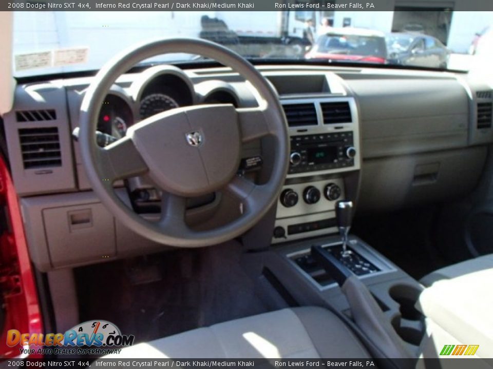 2008 Dodge Nitro SXT 4x4 Inferno Red Crystal Pearl / Dark Khaki/Medium Khaki Photo #14