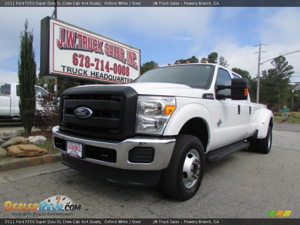 2011 Ford F350 Super Duty XL Crew Cab 4x4 Dually Oxford White / Steel Photo #1
