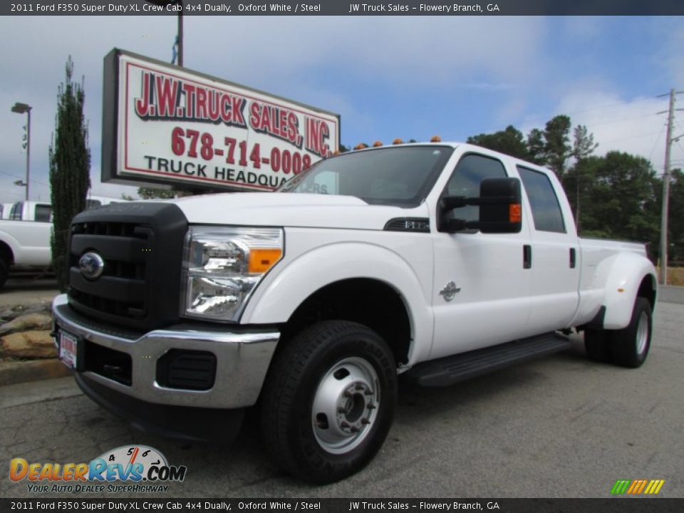 2011 Ford F350 Super Duty XL Crew Cab 4x4 Dually Oxford White / Steel Photo #2