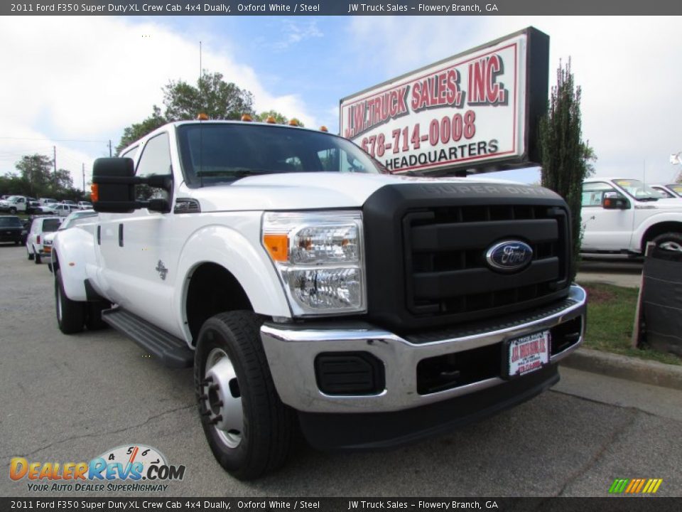 2011 Ford F350 Super Duty XL Crew Cab 4x4 Dually Oxford White / Steel Photo #12