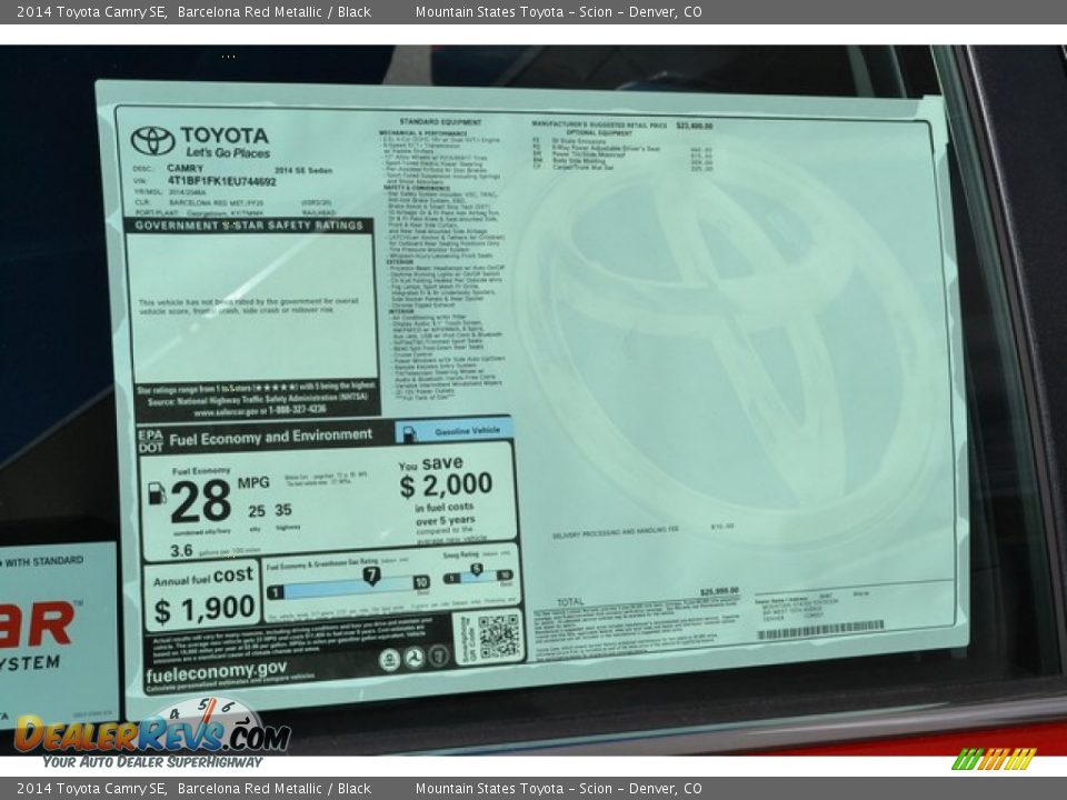 2014 Toyota Camry SE Barcelona Red Metallic / Black Photo #11