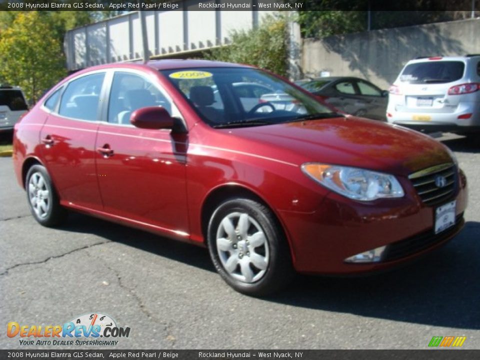 2008 Hyundai Elantra GLS Sedan Apple Red Pearl / Beige Photo #3