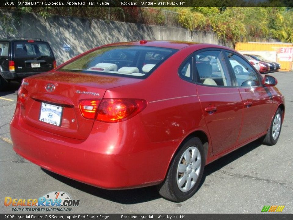 2008 Hyundai Elantra GLS Sedan Apple Red Pearl / Beige Photo #4