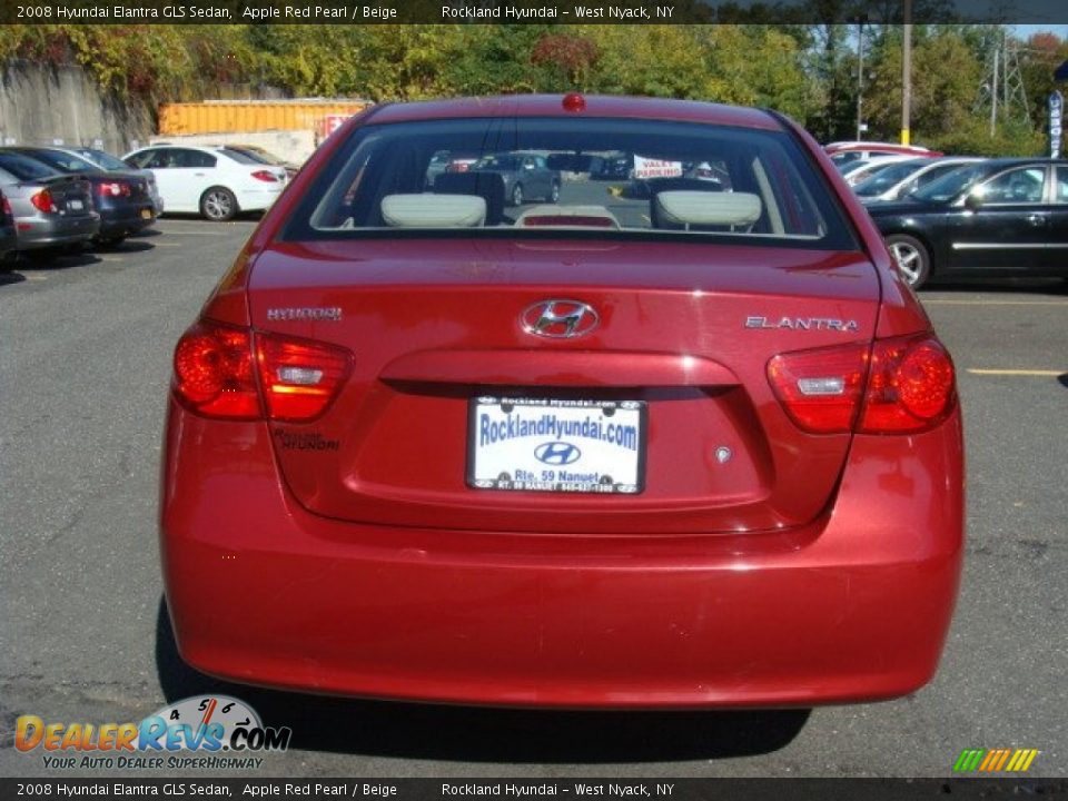 2008 Hyundai Elantra GLS Sedan Apple Red Pearl / Beige Photo #5