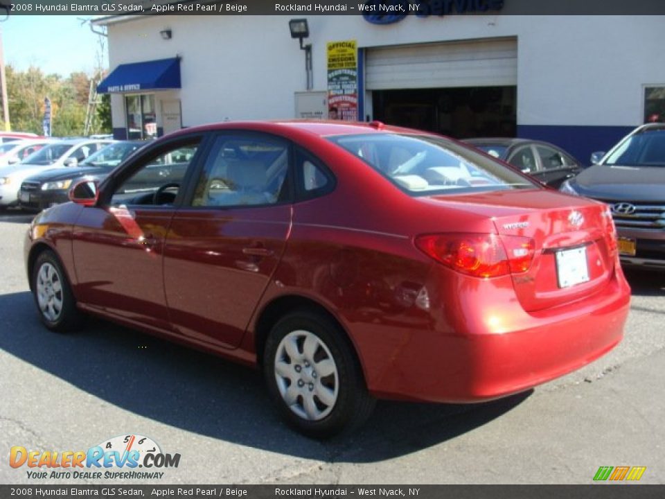 2008 Hyundai Elantra GLS Sedan Apple Red Pearl / Beige Photo #6