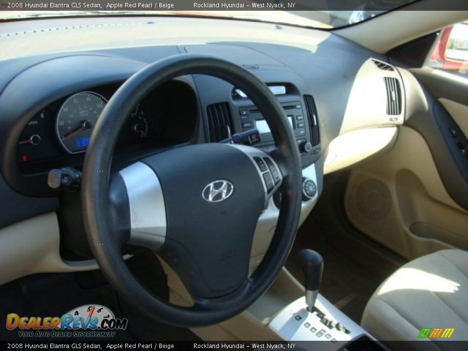 2008 Hyundai Elantra GLS Sedan Apple Red Pearl / Beige Photo #9