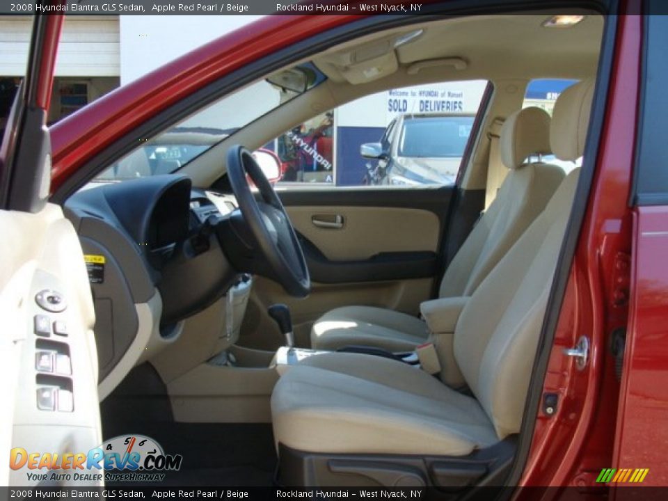 2008 Hyundai Elantra GLS Sedan Apple Red Pearl / Beige Photo #10